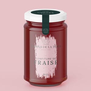 pot de confiture de fraise bio