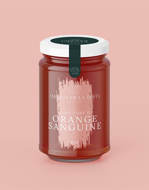 pot de confiture d'orange sanguine bio